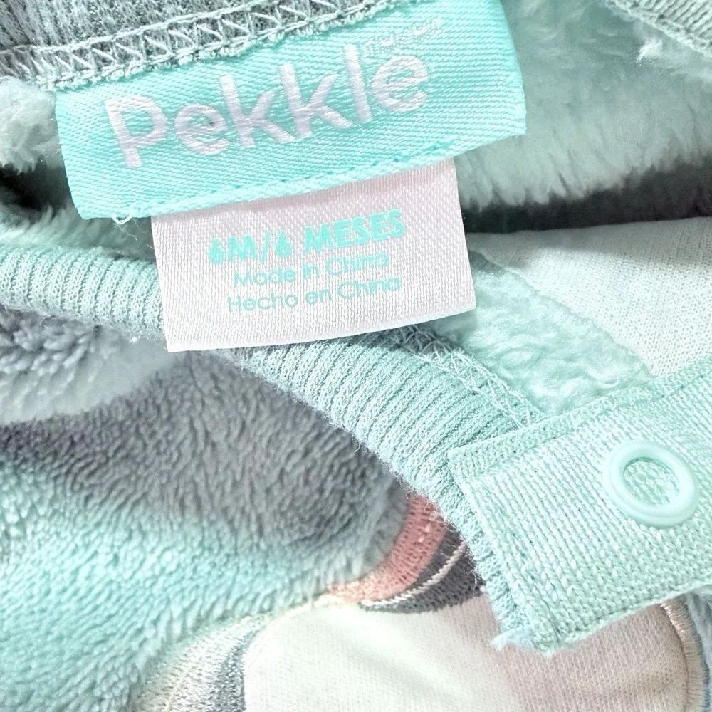 Infant Girl 6 Mo Pekkle Fleece Jogger/sweatsuit Lot Unicorn‎ & Flowers Preowned